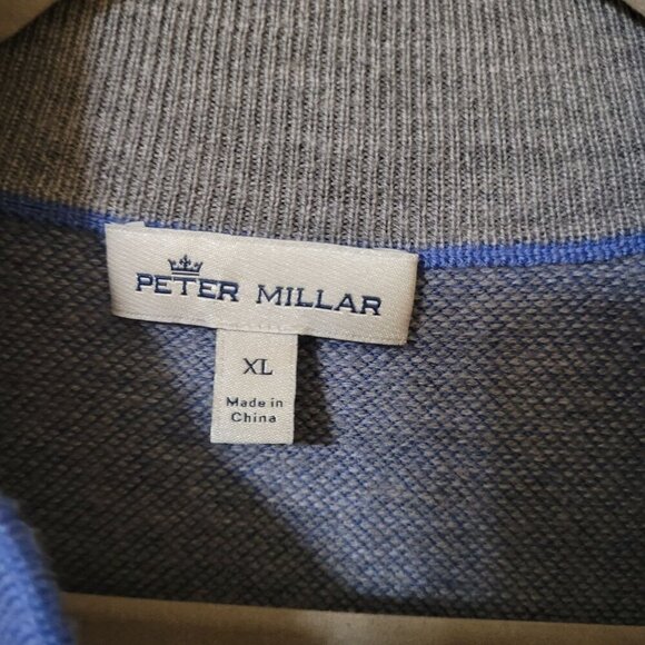 Peter Millar XL Blue Italian Merino Wool Mens Sweater Preppy Office Career - Picture 2 of 8